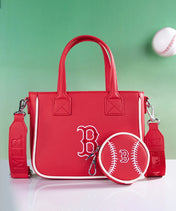 MLB Boston Red Sox Tote Bag with Baseball Coin Pouch