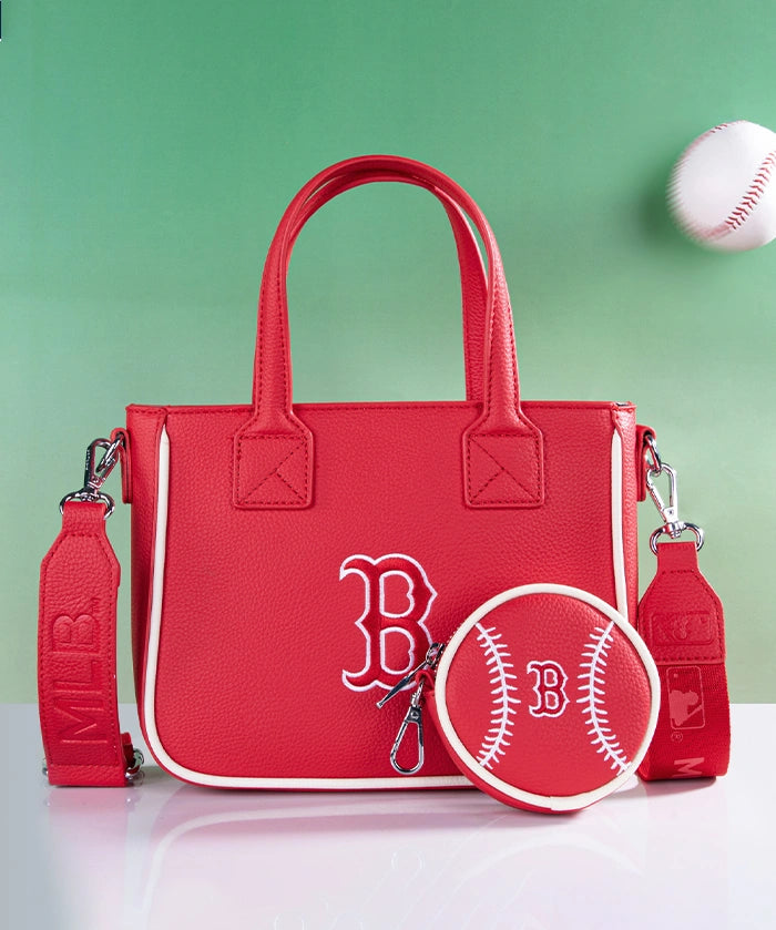 MLB Boston Red Sox Tote Bag with Baseball Coin Pouch