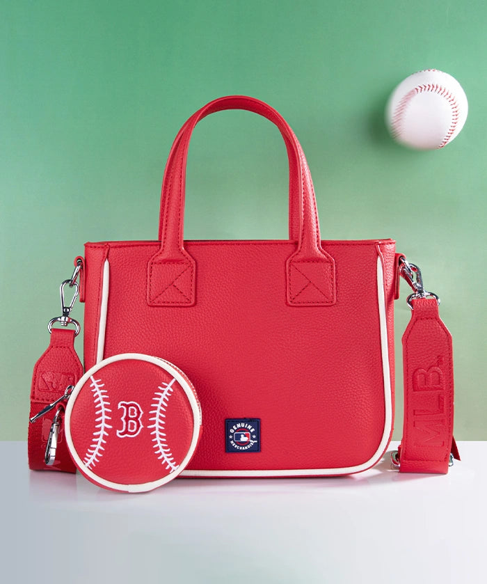 MLB Boston Red Sox Tote Bag with Baseball Coin Pouch
