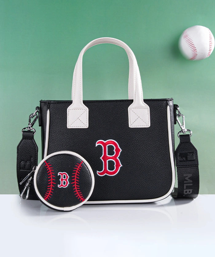 MLB Boston Red Sox Tote Bag with Baseball Coin Pouch