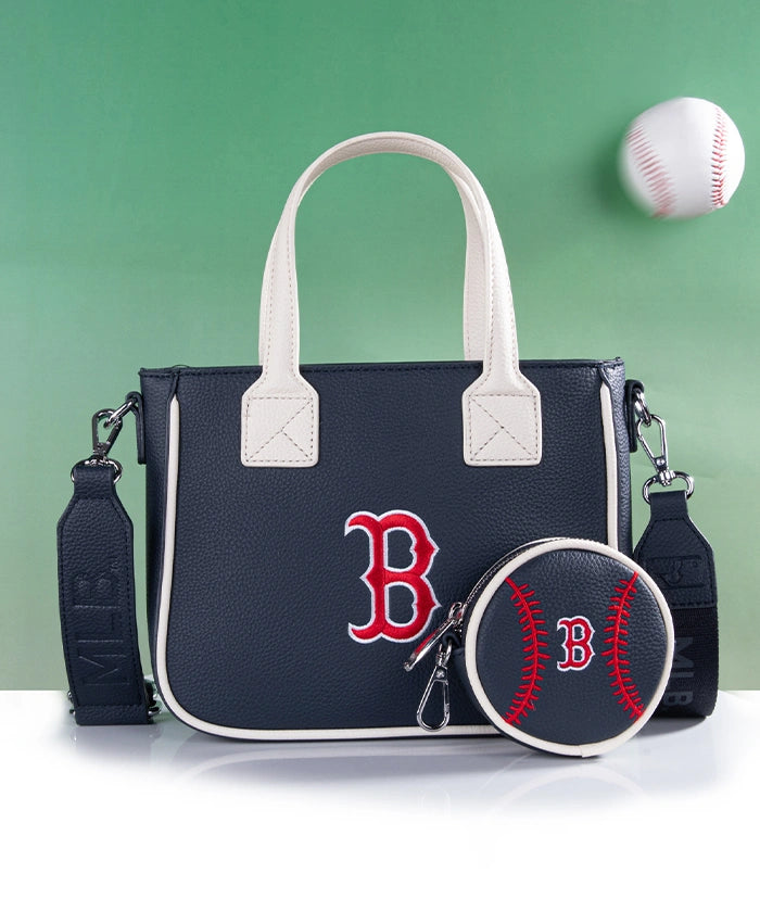 MLB Boston Red Sox Tote Bag with Baseball Coin Pouch