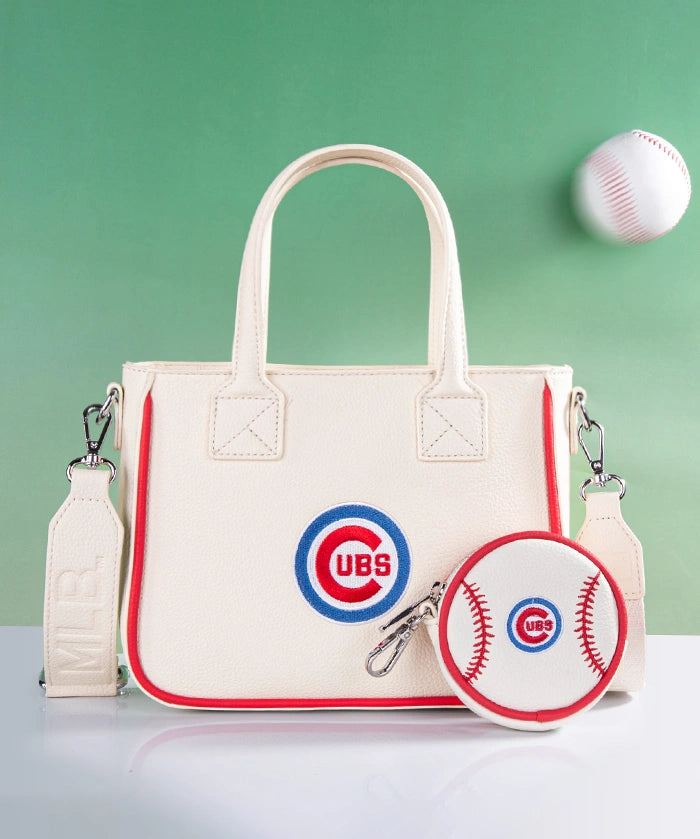 MLB Chicago Cubs Tote Bag with Baseball Coin Pouch