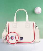 MLB Chicago Cubs Tote Bag with Baseball Coin Pouch