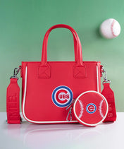 MLB Chicago Cubs Tote Bag with Baseball Coin Pouch