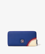MLB Chicago Cubs Zip Wallet Baseball Stitch Detail