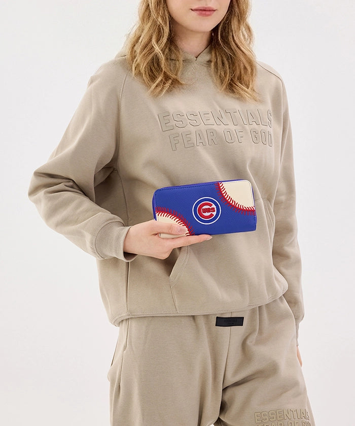 MLB Chicago Cubs Zip Wallet Baseball Stitch Detail