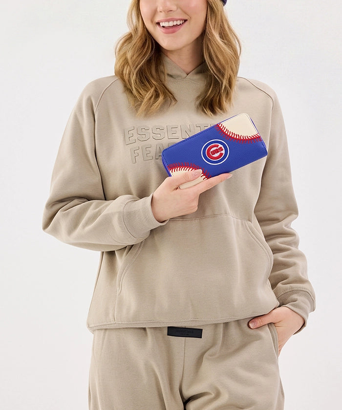 MLB Chicago Cubs Zip Wallet Baseball Stitch Detail