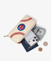 MLB Chicago Cubs Zip Wallet Baseball Stitch Detail