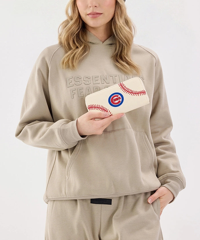 MLB Chicago Cubs Zip Wallet Baseball Stitch Detail
