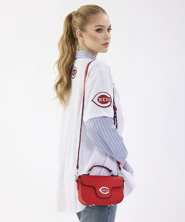 MLBCincinnatiRedsFlapCrossbodyBagwithTopHandle.webp