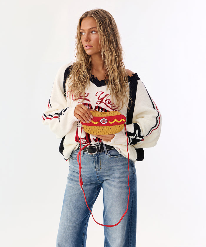 MLB Cincinnati Reds Hot Dog Crossbody Bag