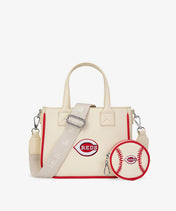 MLB Cincinnati Reds Tote Bag with Baseball Coin Pouch