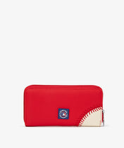 MLB Cincinnati Reds Zip Wallet Baseball Stitch Detail