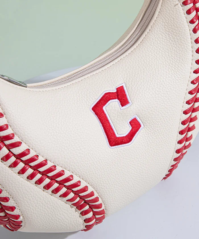 MLB Cleveland Guardians Hobo Bag With Baseball Seams