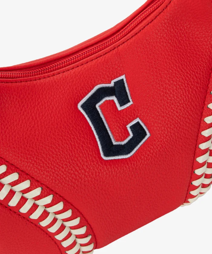 MLB Cleveland Guardians Hobo Bag With Baseball Seams