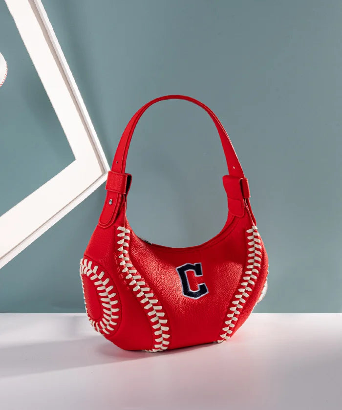 MLB Cleveland Guardians Hobo Bag With Baseball Seams