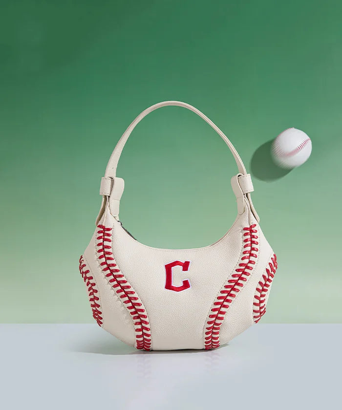 MLB Cleveland Guardians Hobo Bag With Baseball Seams