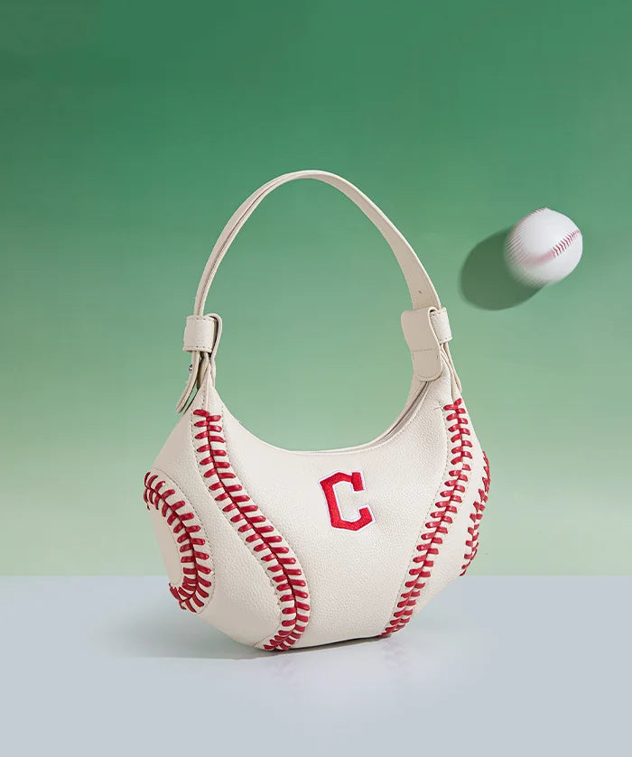 MLB Cleveland Guardians Hobo Bag With Baseball Seams