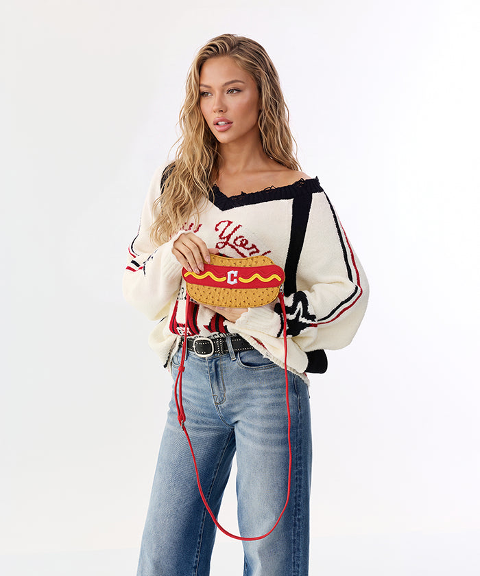 MLB Cleveland Guardians Hot Dog Crossbody Bag