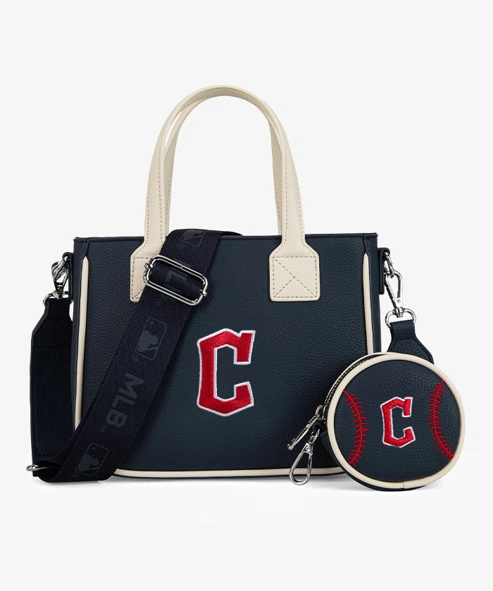 MLB Cleveland Guardians Tote Bag with Baseball Coin Pouch