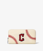 MLB Cleveland Guardians Zip Wallet Baseball Stitch Detail