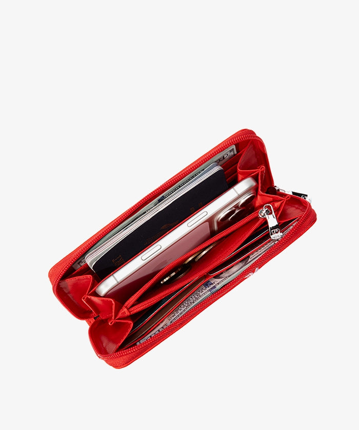 MLB Cleveland Guardians Zip Wallet Baseball Stitch Detail