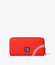 MLB Cleveland Guardians Zip Wallet Baseball Stitch Detail