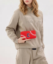 MLB Cleveland Guardians Zip Wallet Baseball Stitch Detail