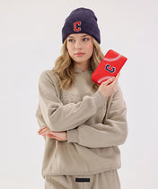 MLB Cleveland Guardians Zip Wallet Baseball Stitch Detail