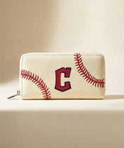 MLB Cleveland Guardians Zip Wallet Baseball Stitch Detail