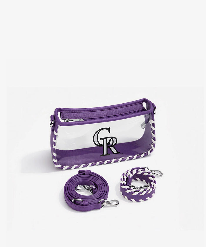 MLB Colorado Rockies Clear Bag with Baseball Stitch