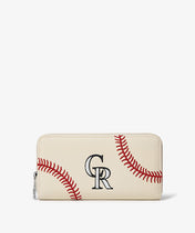 MLB Colorado Rockies Zip Wallet Baseball Stitch Detail