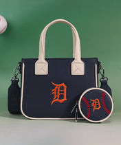 MLB Detroit Tigers Tote Bag with Baseball Coin Pouch