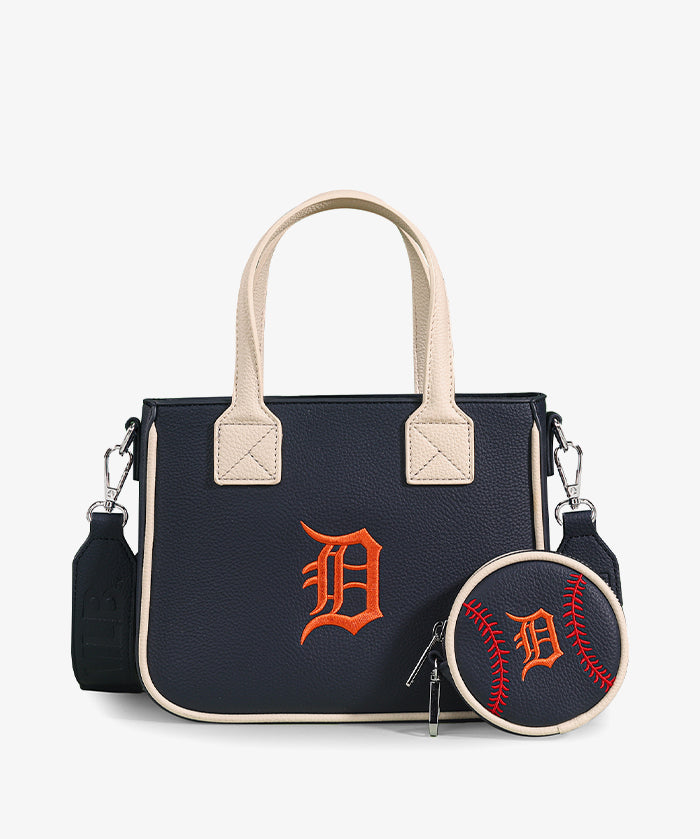 MLB Detroit Tigers Tote Bag with Baseball Coin Pouch