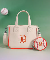 MLB Detroit Tigers Tote Bag with Baseball Coin Pouch