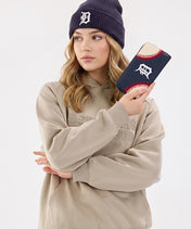 MLB Detroit Tigers Zip Wallet Baseball Stitch Detail