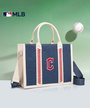MLB Cleveland Guardians Tote Bag with Baseball Stitch