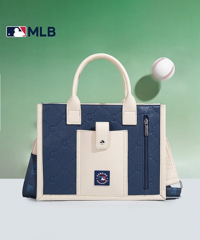 MLB Cleveland Guardians Tote Bag with Baseball Stitch
