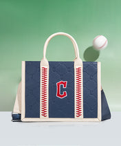 MLB Cleveland Guardians Tote Bag with Baseball Stitch