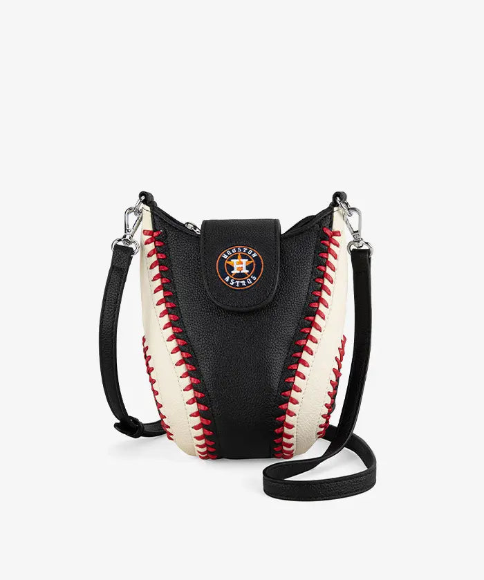MLB Houston Astros Crossbody Bag With Baseball Seam
