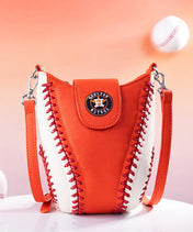 MLB Houston Astros Crossbody Bag With Baseball Seam