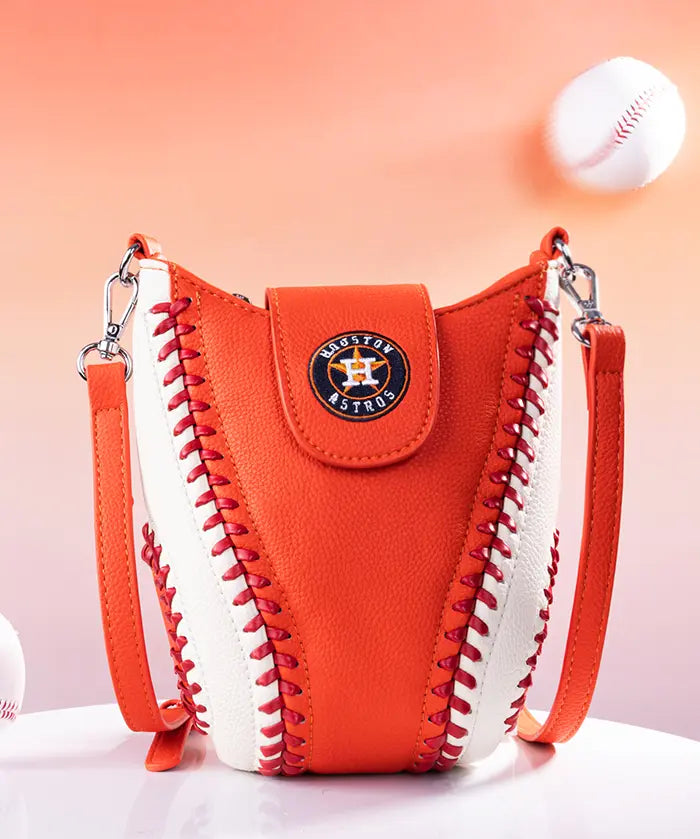 MLB Houston Astros Crossbody Bag With Baseball Seam