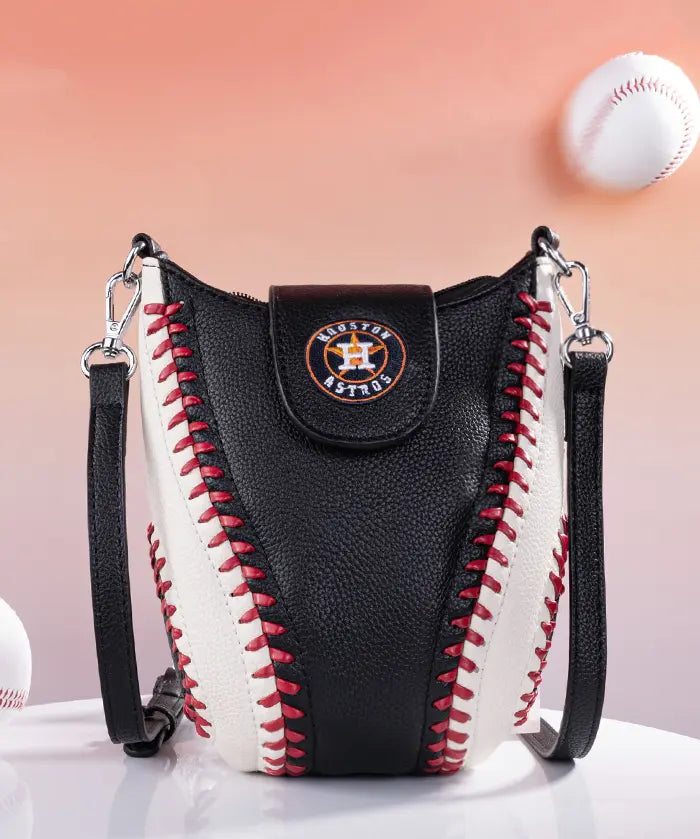 MLB Houston Astros Crossbody Bag With Baseball Seam