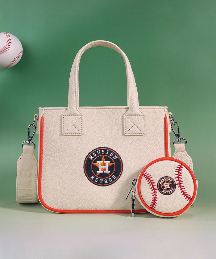MLB Houston Astros Tote Bag with Baseball Coin Pouch