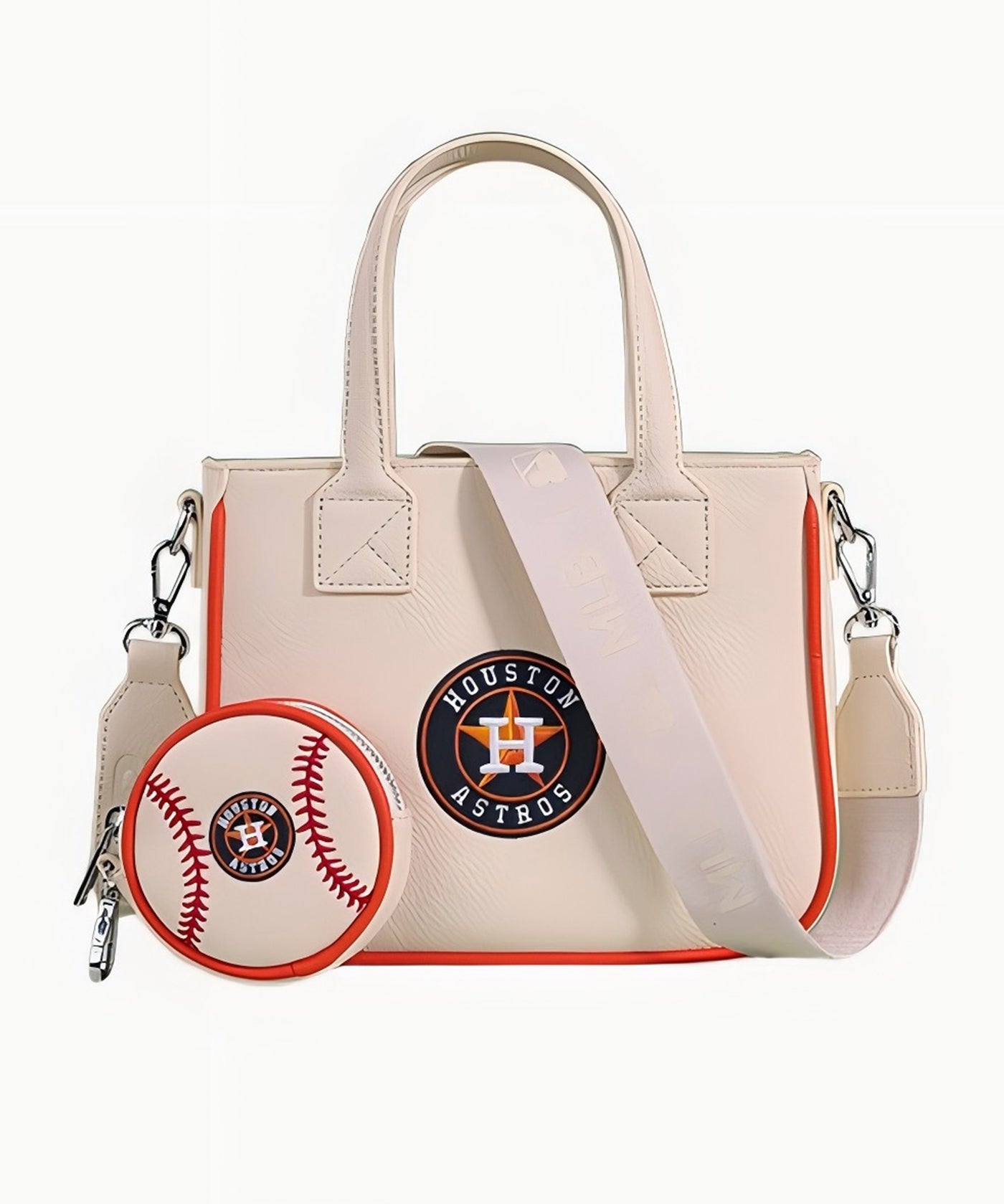MLB Houston Astros Tote Bag with Baseball Coin Pouch