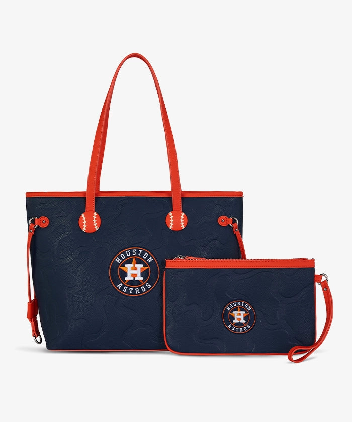 MLB Houston Astros Tote Bag with Wristlet Wallet