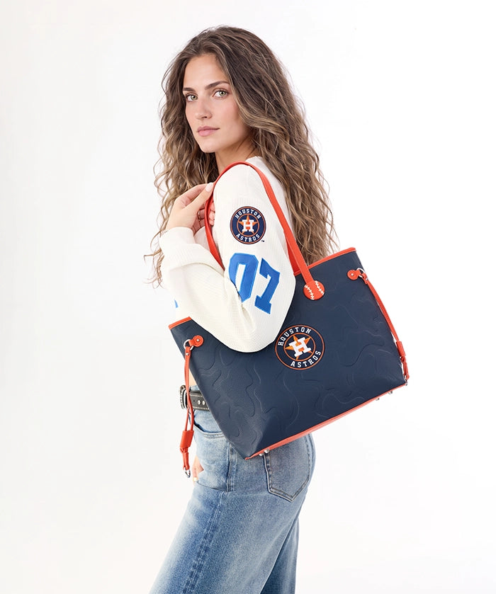 MLB Houston Astros Tote Bag with Wristlet Wallet