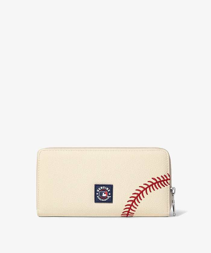 MLB Houston Astros Zip Wallet Baseball Stitch Detail