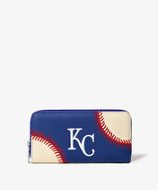 MLB Kansas City Royals Zip Wallet Baseball Stitch Detail