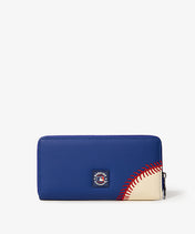 MLB Kansas City Royals Zip Wallet Baseball Stitch Detail